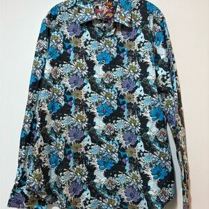 Robert Graham Floral Print Button Down Shirt Long Sleeve Size XL Men’s